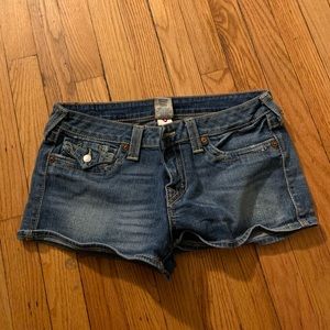 True Religion Medium Wash Denim Shorts